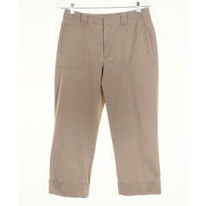 Rafaella Womens Khaki Cropped Pants Size 6 Cotton/Spandex Blend With Pockets & B